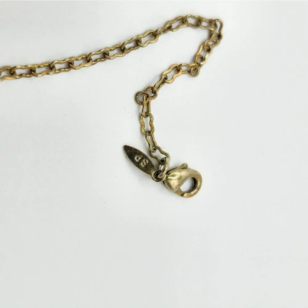 Vintage gold rhinestone flower anklet